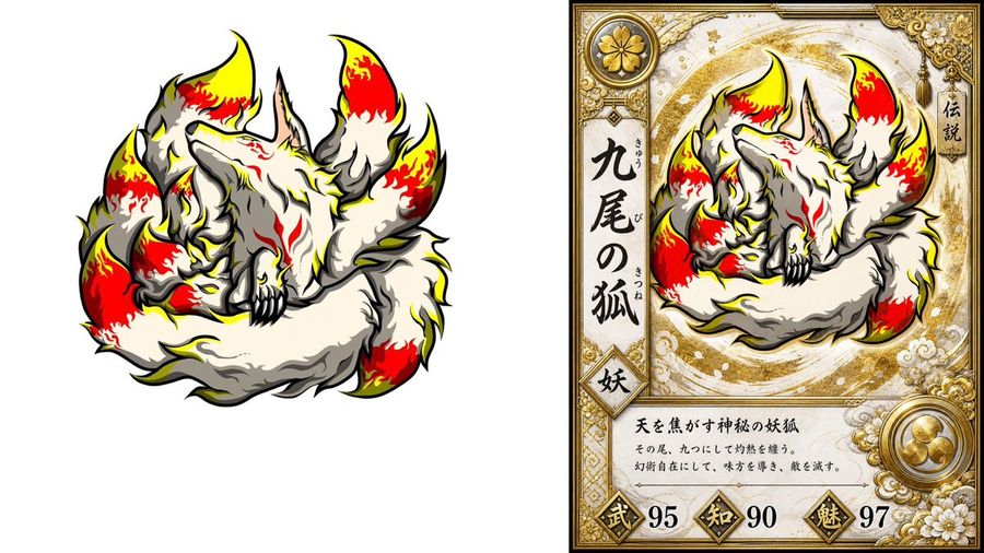 Nine Tailed Fox Card — GPT Image 2 image prompt example