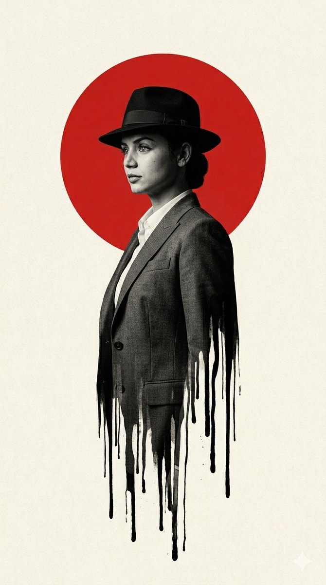 Noir Man With Red Sun Poster — GPT Image 2 image prompt example