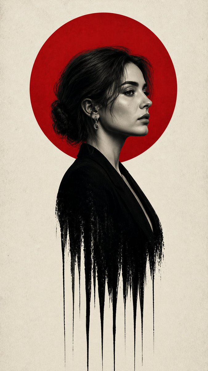Noir Woman With Red Halo Poster — GPT Image 2 image prompt example
