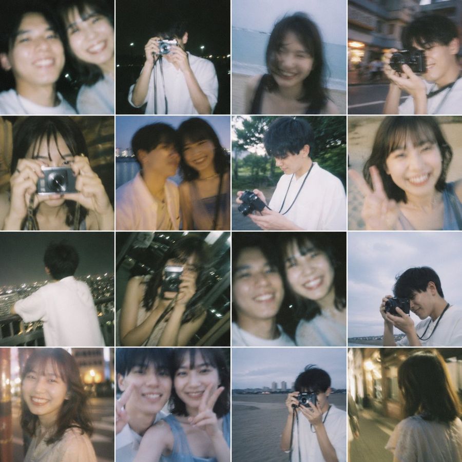 Nostalgic 16 Photo Couple Grid — GPT Image 2 image prompt example