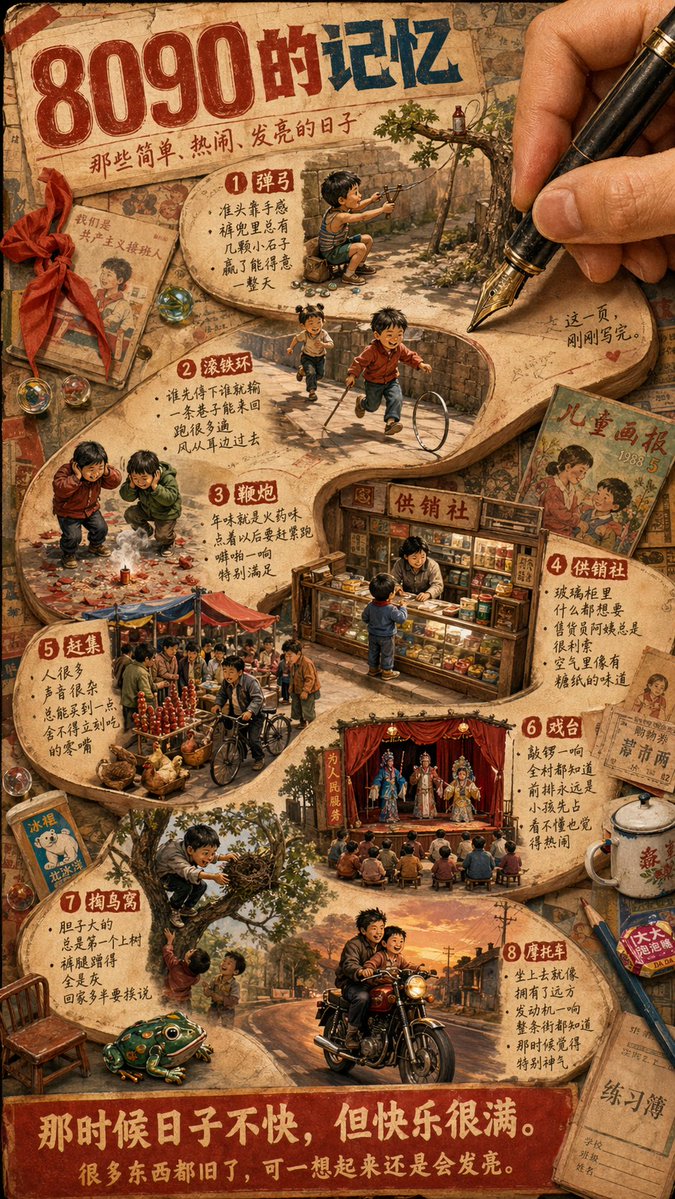 Nostalgic 80s 90s China Memory Poster — GPT Image 2 image prompt example