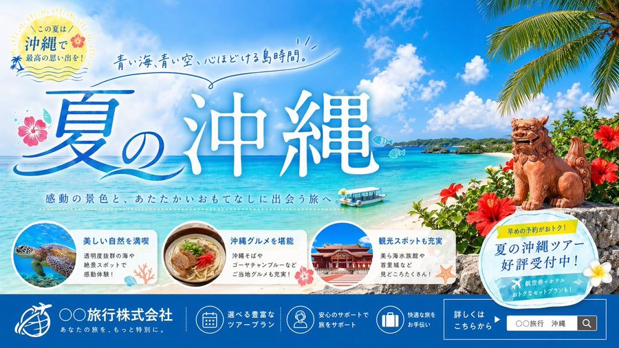 Okinawa Summer Travel Banner — GPT Image 2 image prompt example