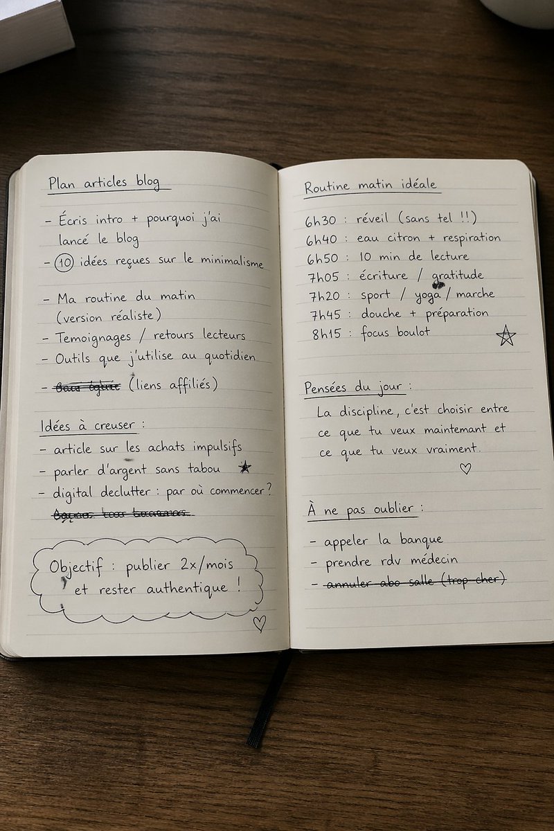 Open Notebook With French Handwritten Plans — GPT Image 2 image prompt example