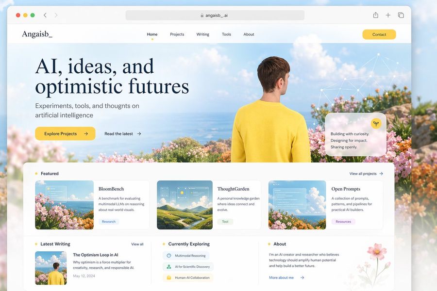 Optimistic Coastal Portfolio — GPT Image 2 image prompt example