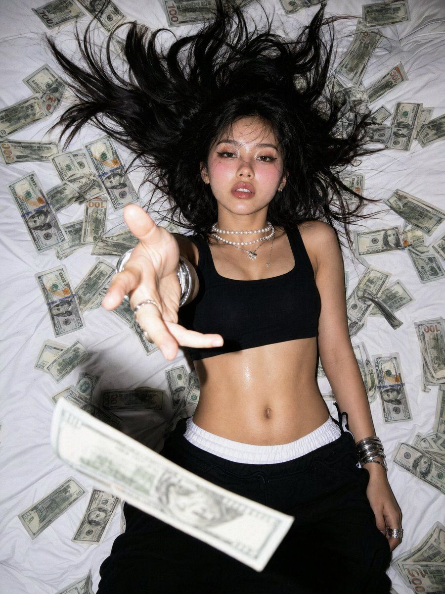 Overhead Flash Money Bed Editorial — GPT Image 2 image prompt example
