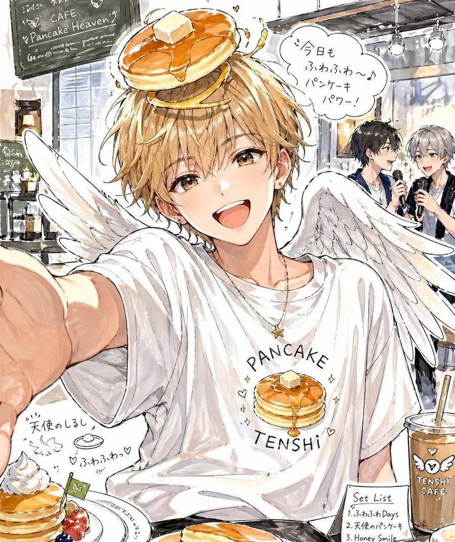 Pancake Angel Idol Caf Selfie — GPT Image 2 image prompt example