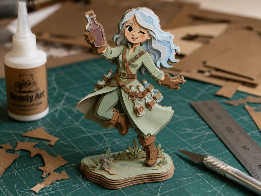 Paper Alchemist Figurine — GPT Image 2 image prompt example