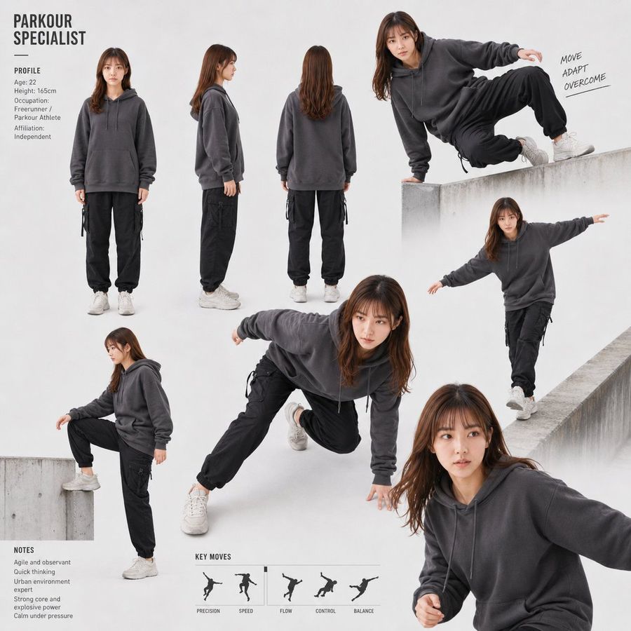 Parkour Specialist Montage — GPT Image 2 image prompt example