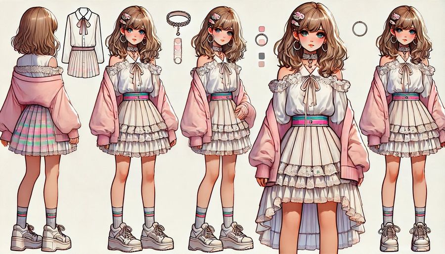 Pastel Lolita Reference Sheet — GPT Image 2 image prompt example