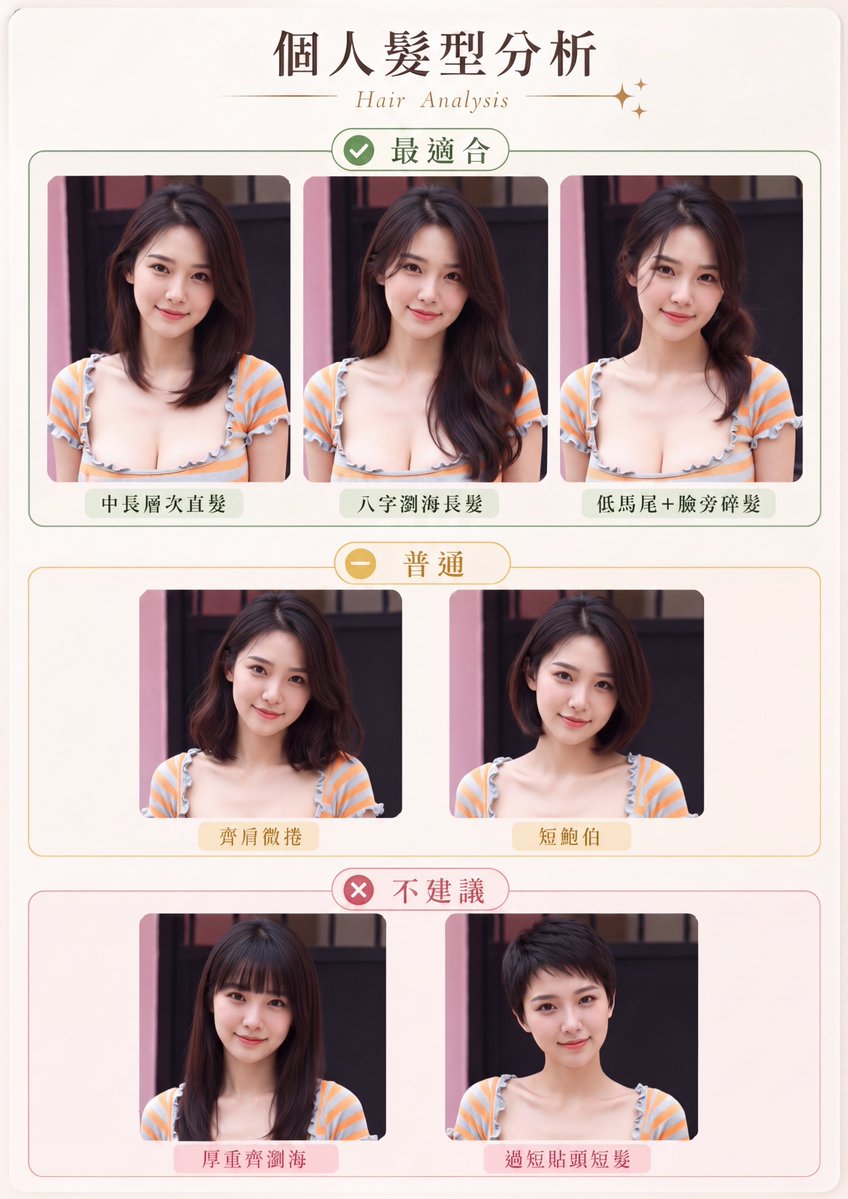 Personal Hairstyle Analysis Card — GPT Image 2 image prompt example