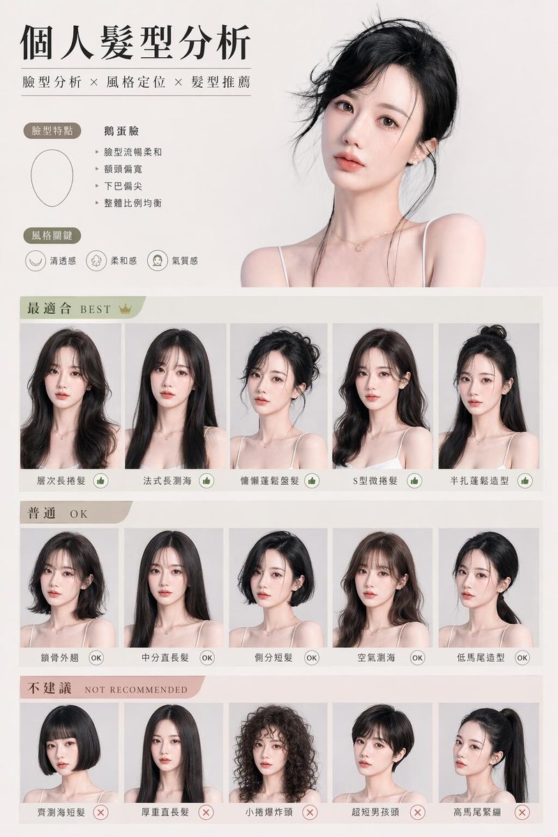 Personal Hairstyle Analysis Chart — GPT Image 2 image prompt example