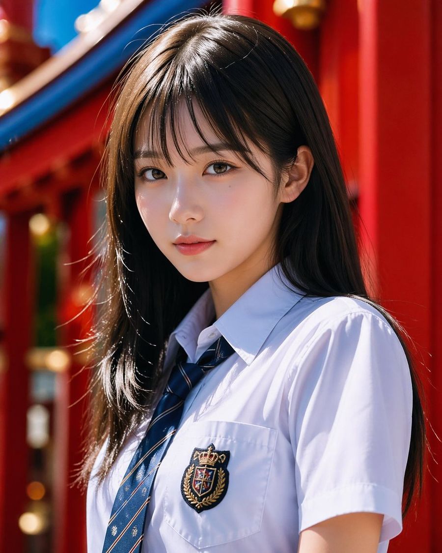 Photoreal Schoolgirl Shrine Portrait — GPT Image 2 image prompt example