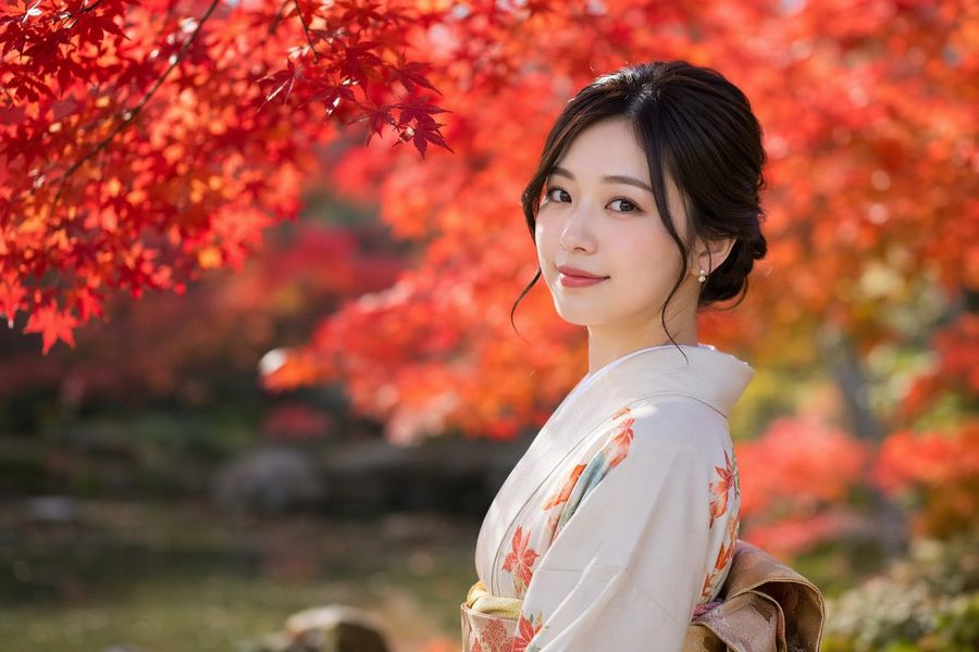 Photorealistic Autumn Kimono Portrait — GPT Image 2 image prompt example