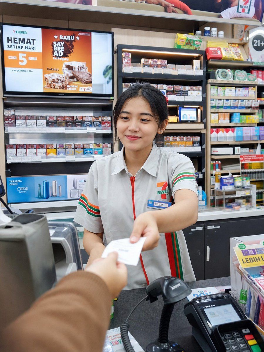 Photorealistic Convenience Store Cashier Portrait — GPT Image 2 image prompt example