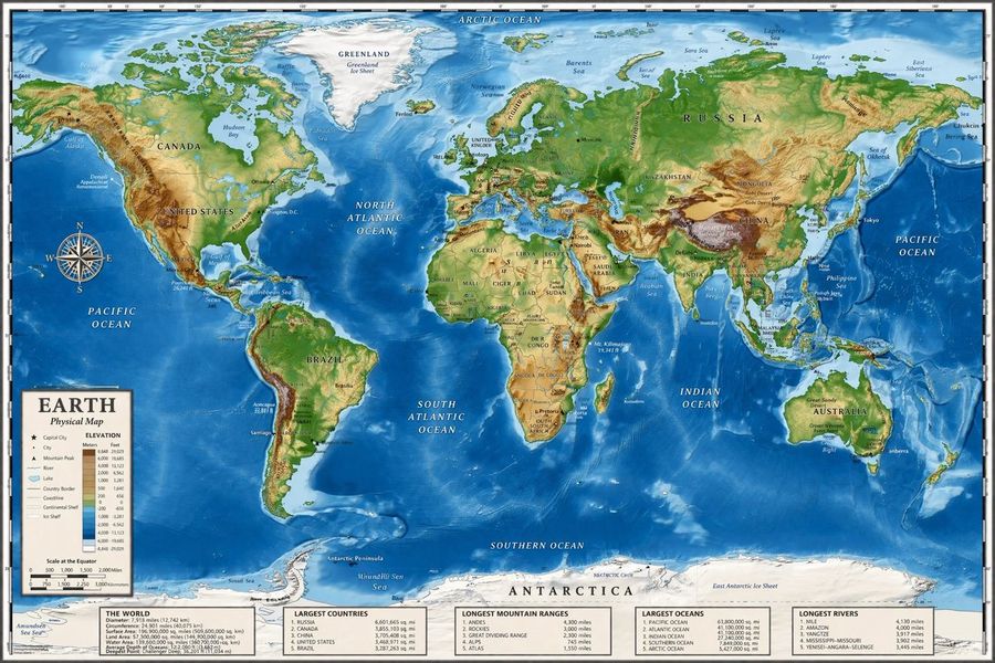 Physical World Map Info Panels — GPT Image 2 image prompt example