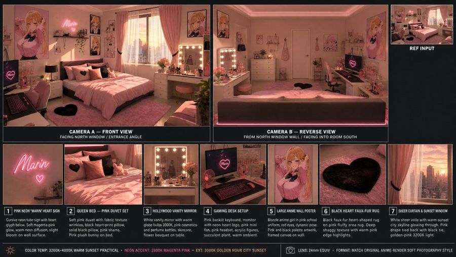 Pink Anime Bedroom Board — GPT Image 2 image prompt example