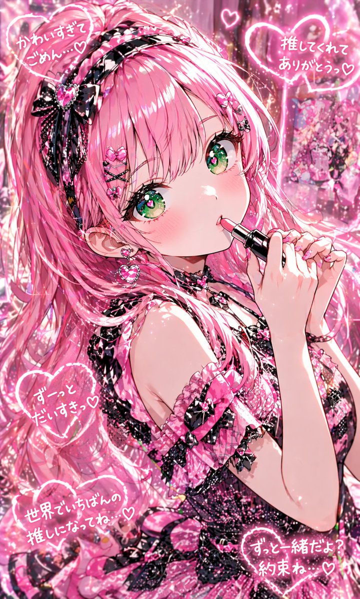 Pink Kawaii Idol Lipstick Portrait — GPT Image 2 image prompt example