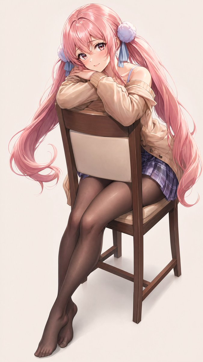 Pink Twin Tail Anime Girl On Chair — GPT Image 2 image prompt example