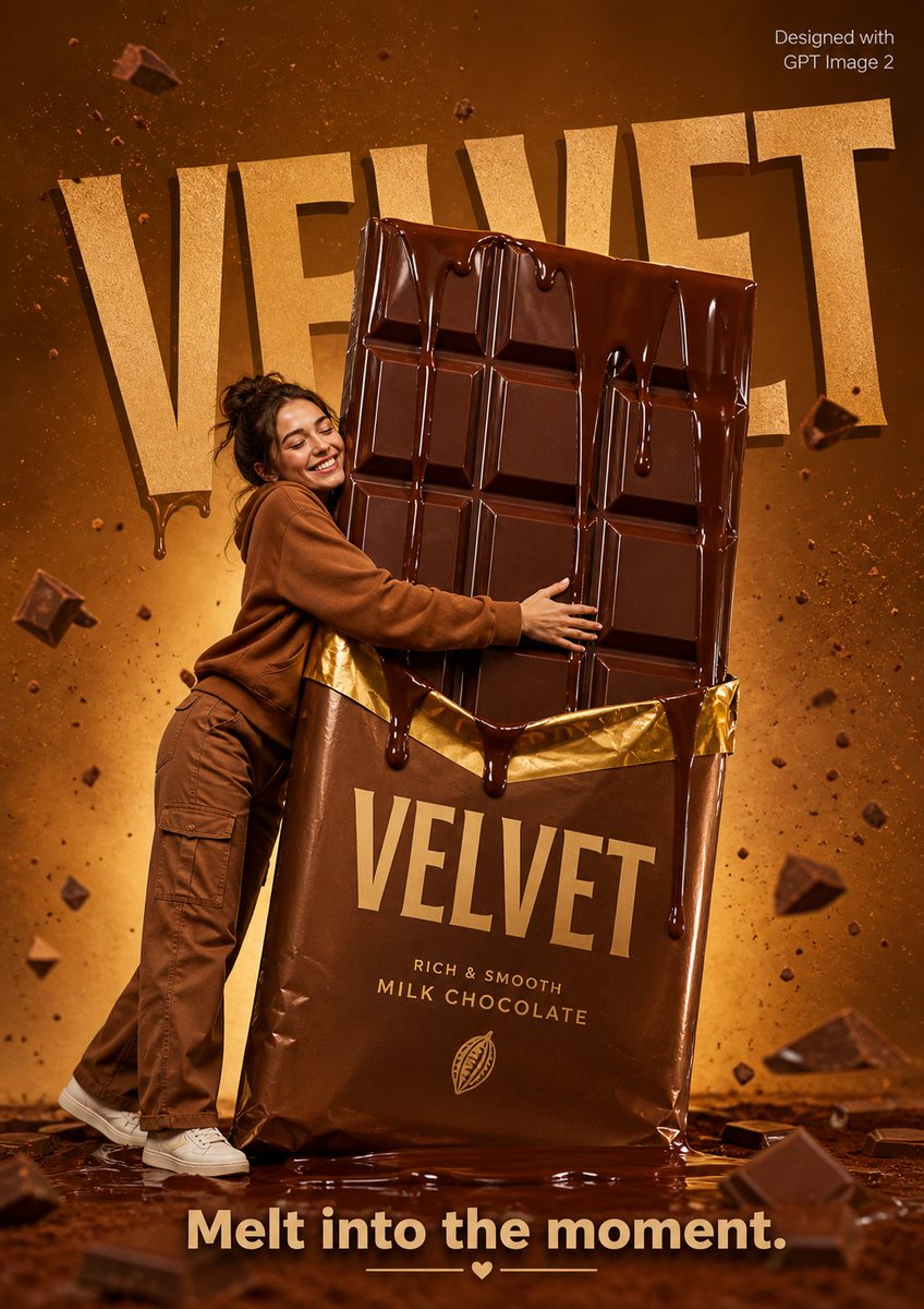 Playful Chocolate Advertisement Poster — GPT Image 2 image prompt example