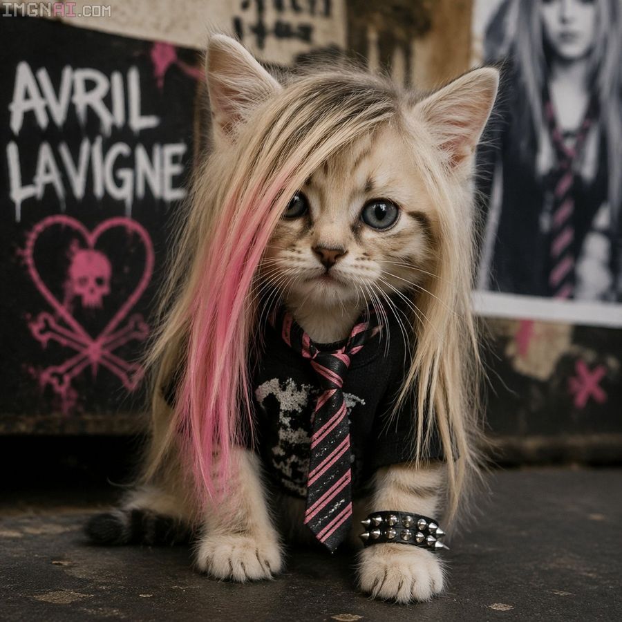 Pop Punk Emo Kitten Portrait — GPT Image 2 image prompt example
