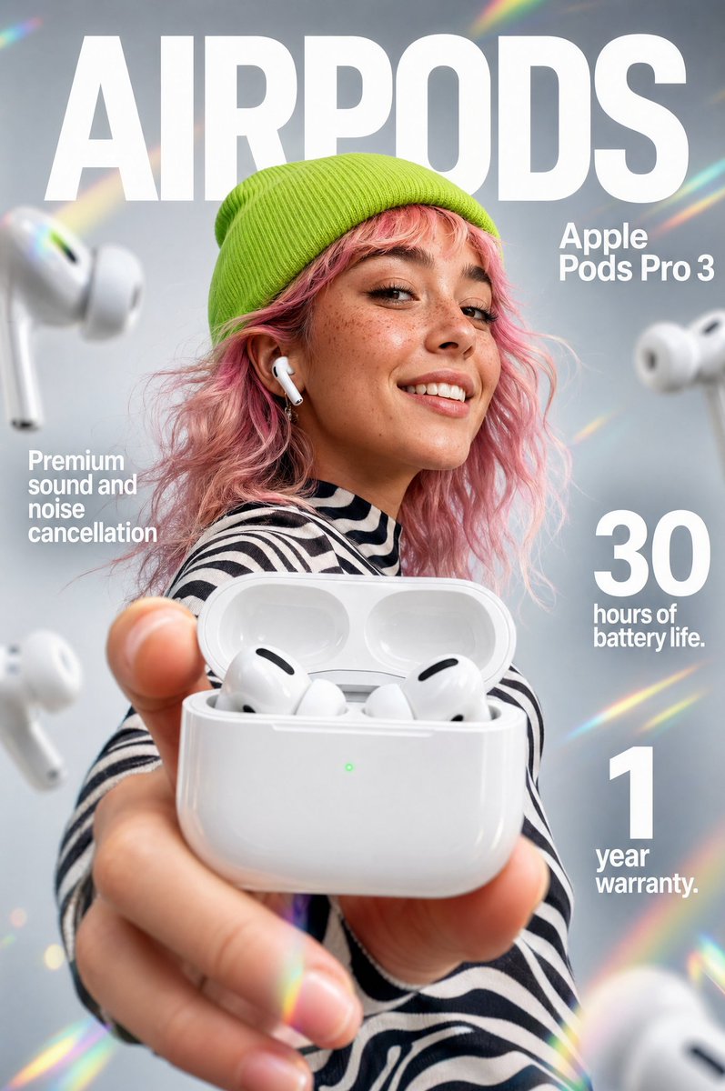 Premium Earbuds Ad Poster — GPT Image 2 image prompt example