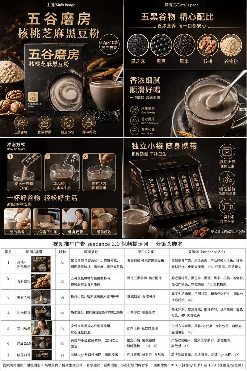 Premium Grain Powder Ad Board — GPT Image 2 image prompt example