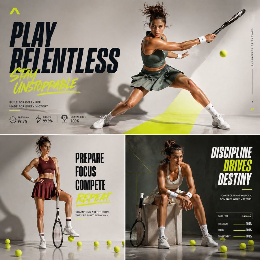 Premium Tennis Editorial Campaign — GPT Image 2 image prompt example