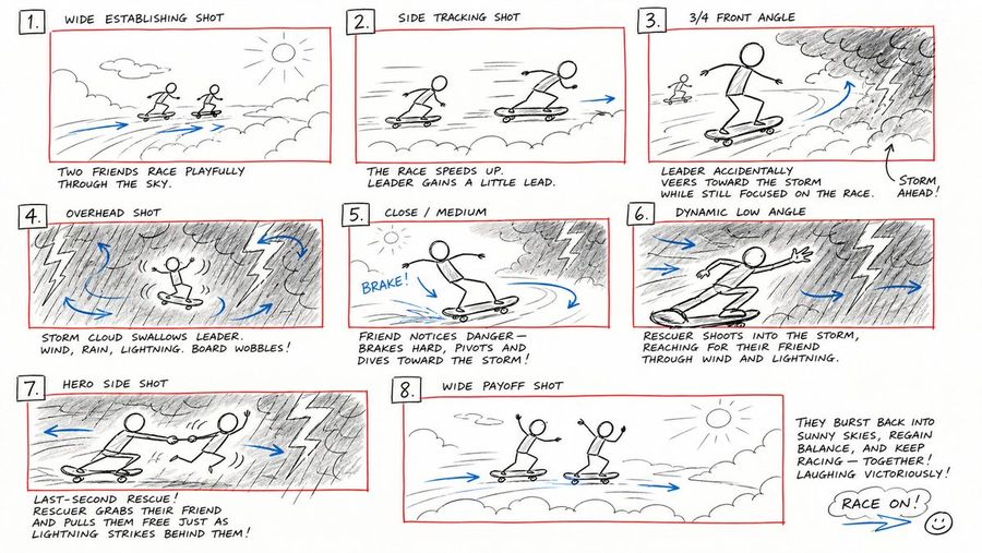 Previs Storyboard Sketch Style — GPT Image 2 image prompt example