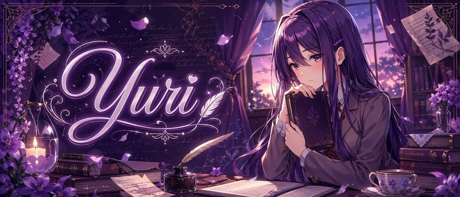 Purple Anime Yuri Banner — GPT Image 2 image prompt example