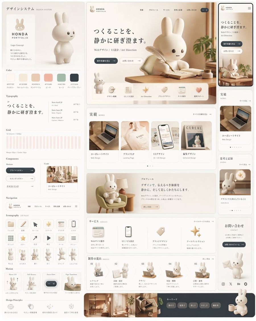 Rabbit Design System Board — GPT Image 2 image prompt example