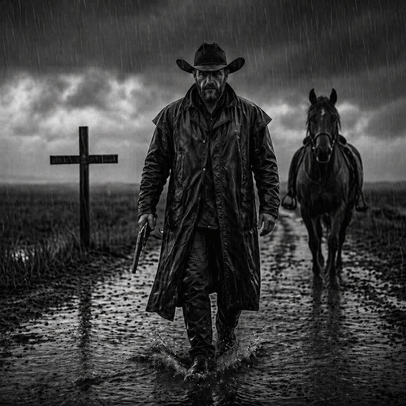 Rain Soaked Dark Western Gunslinger — GPT Image 2 image prompt example
