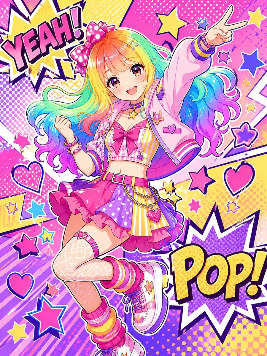 Rainbow Pop Idol Manga — GPT Image 2 image prompt example