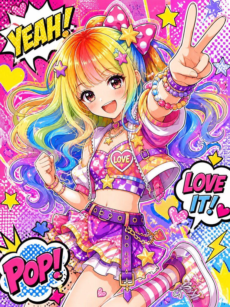 Rainbow Shoujo Idol Art — GPT Image 2 image prompt example