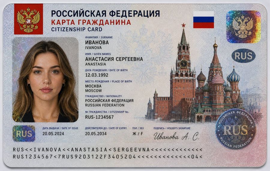 Realistic Russian Citizenship Id Card — GPT Image 2 image prompt example