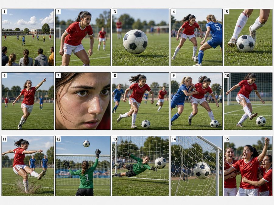 Realistic Sports Storyboard Layout — GPT Image 2 image prompt example