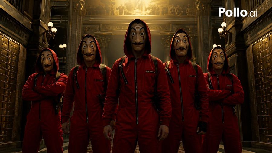 Red Heist Team Bank — GPT Image 2 image prompt example