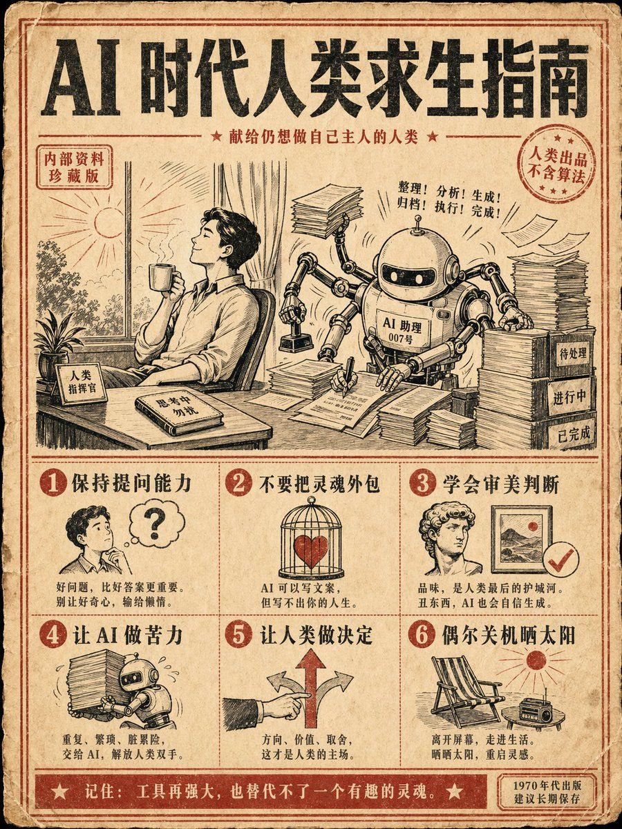 Retro Ai Survival Guide Poster — GPT Image 2 image prompt example