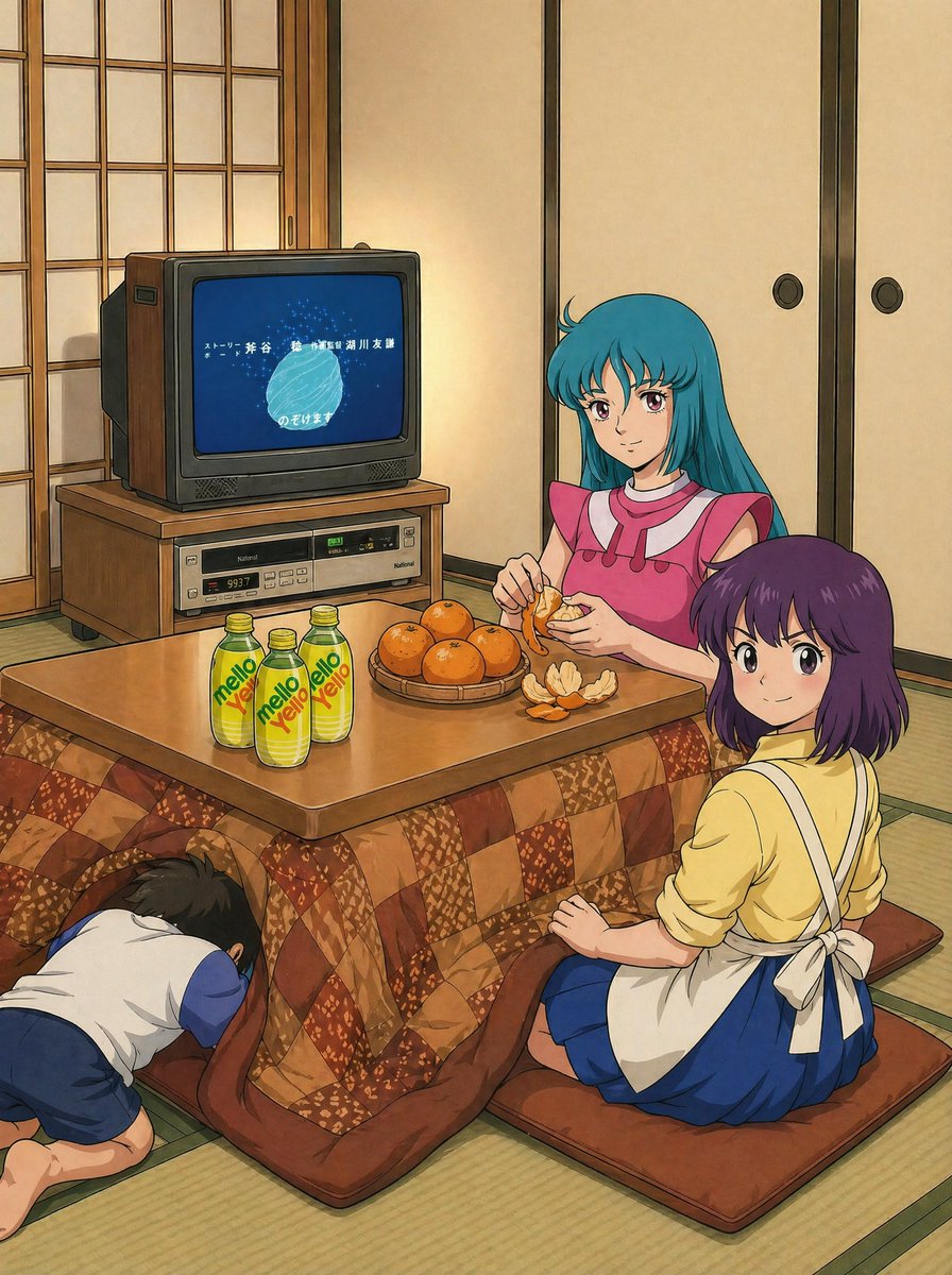 Retro Anime Kotatsu Scene — GPT Image 2 image prompt example