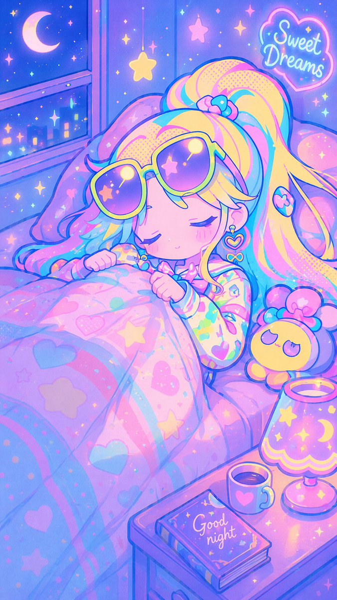 Retro Anime Pastel Sleep Scene — GPT Image 2 image prompt example