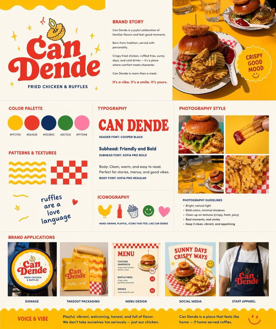 Retro Fast Food Brand Board — GPT Image 2 image prompt example