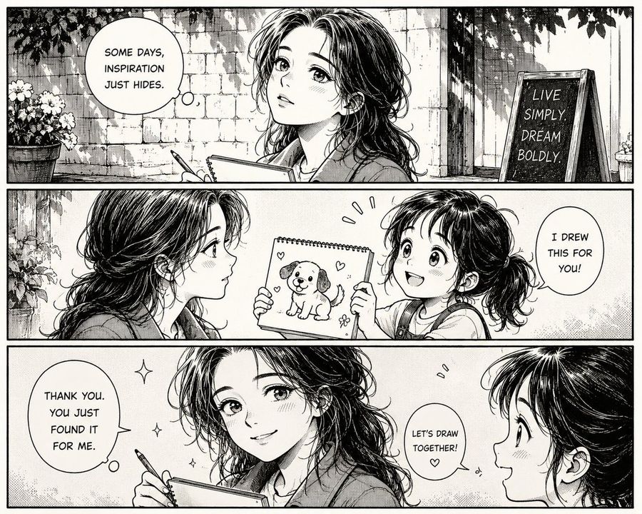 Retro Manga Comic Strip Transformation — GPT Image 2 image prompt example