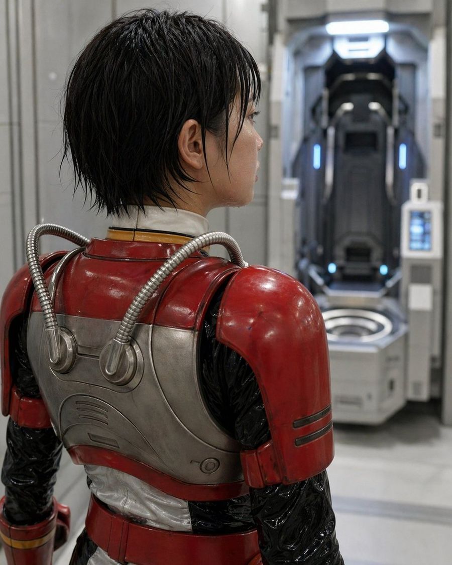 Retro Sci Fi Armor Back View — GPT Image 2 image prompt example