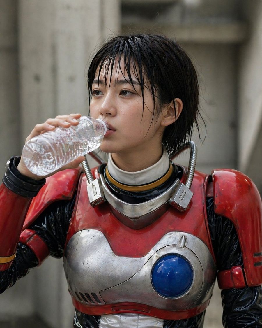 Retro Tokusatsu Armor Candid Portrait — GPT Image 2 image prompt example