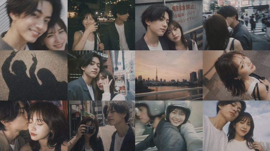 Romantic Tokyo Couple Photo Collage — GPT Image 2 image prompt example