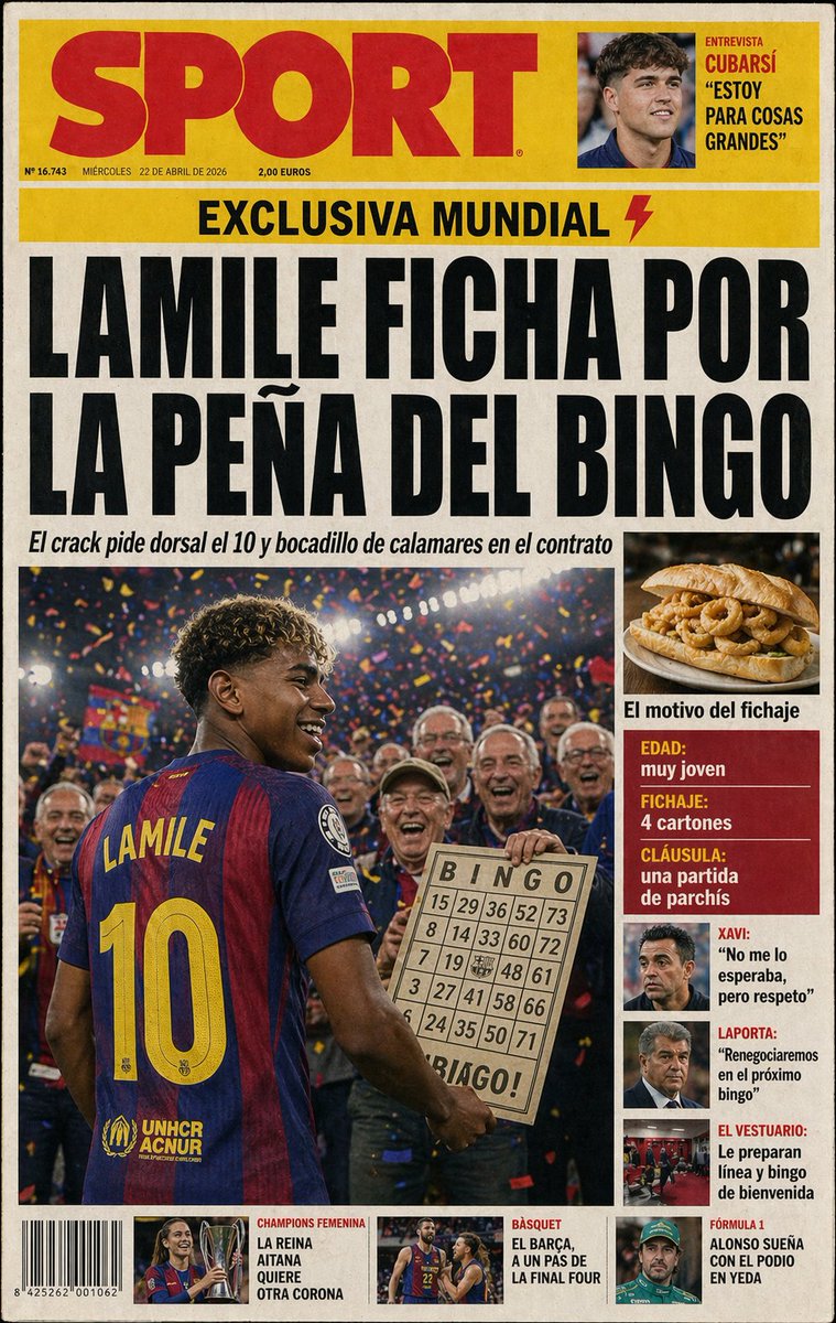 Satirical Spanish Sports Front Page — GPT Image 2 image prompt example