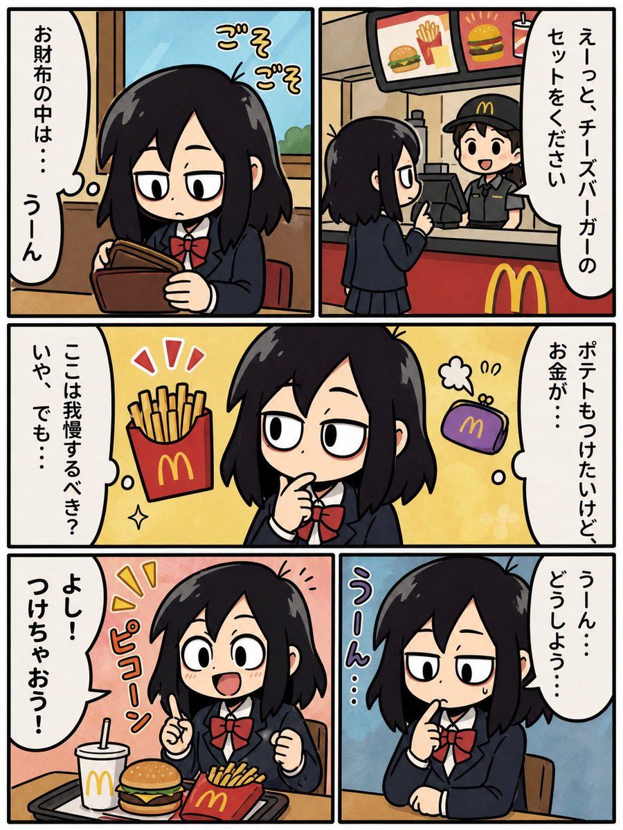 Schoolgirl Fast Food Manga — GPT Image 2 image prompt example