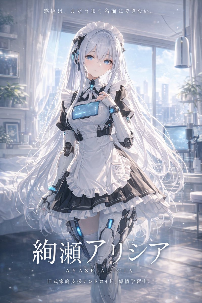 Sci Fi Android Maid Light Novel Cover — GPT Image 2 image prompt example