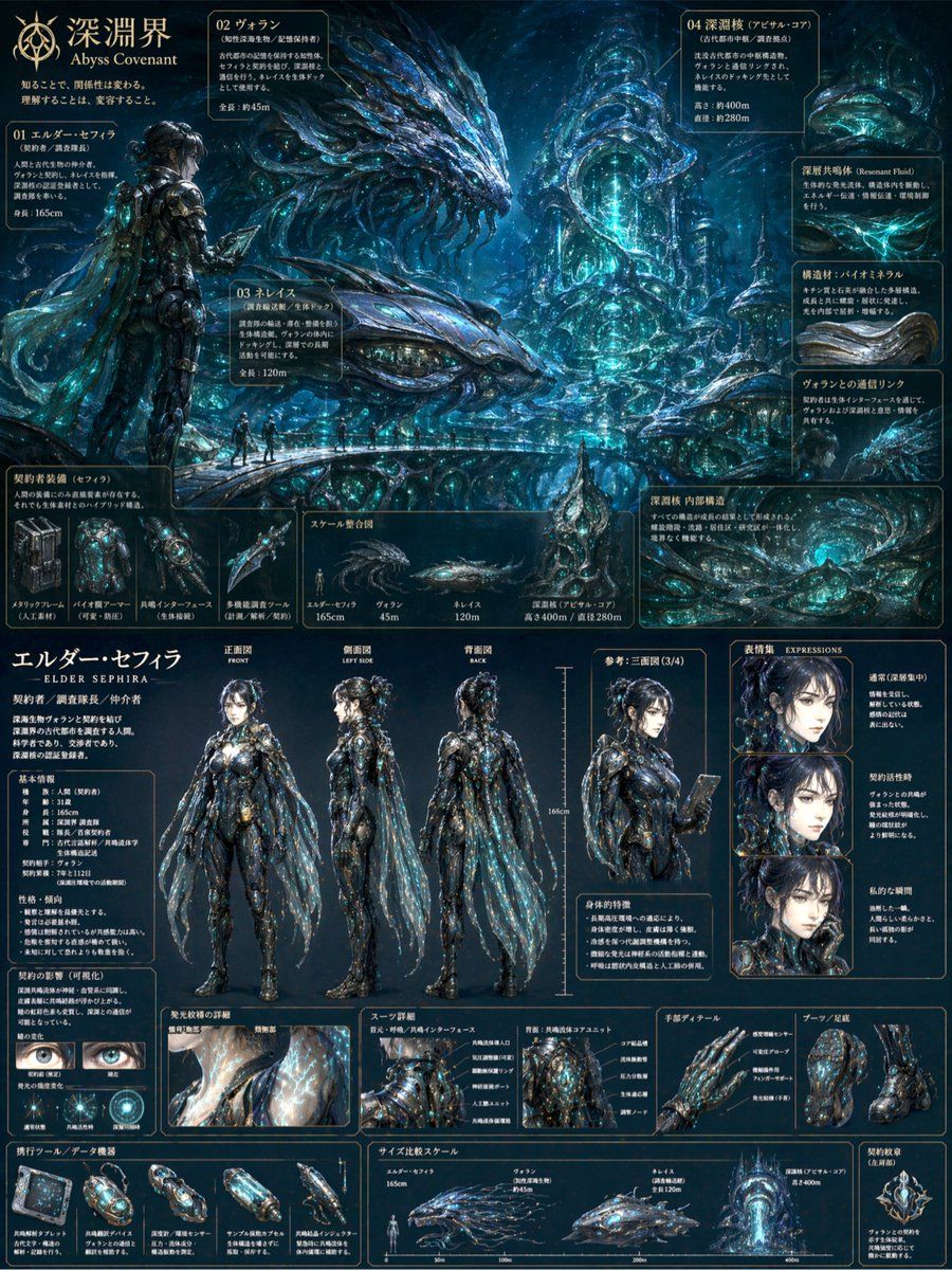 Sci Fi Concept Art  Character Sheet — GPT Image 2 image prompt example