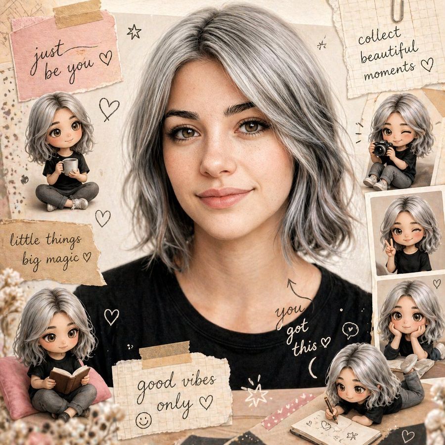 Scrapbook Chibi Portrait Transformation — GPT Image 2 image prompt example