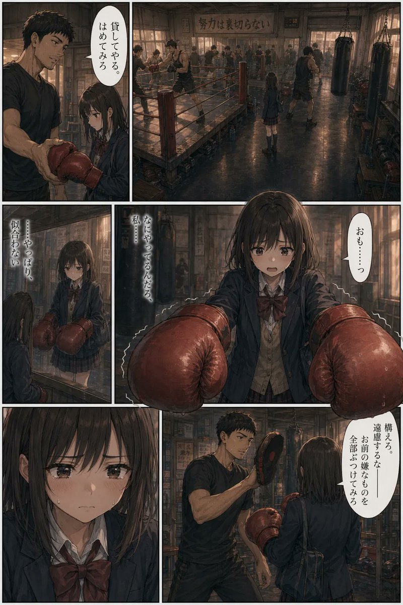 Seinen Boxing Gym Manga Page — GPT Image 2 image prompt example